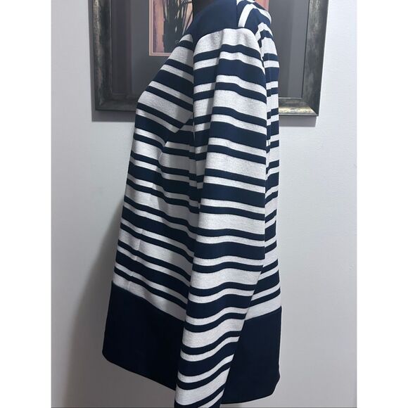 Avenue Navy & White Nautical Overlay Zip Up Cardigan Jacket Size18/20 - Picture 5 of 12